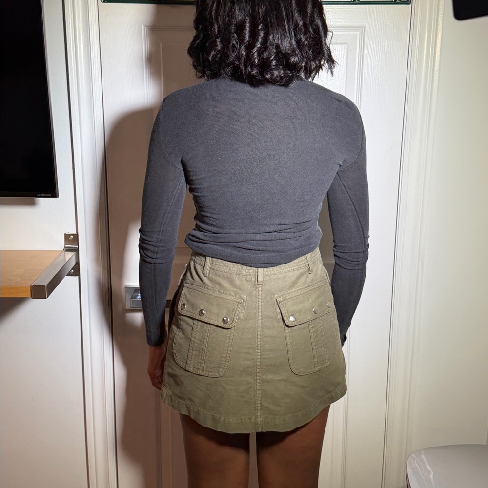The Kooples Jeans Khaki Utility Mini Skirt NWT Size Small